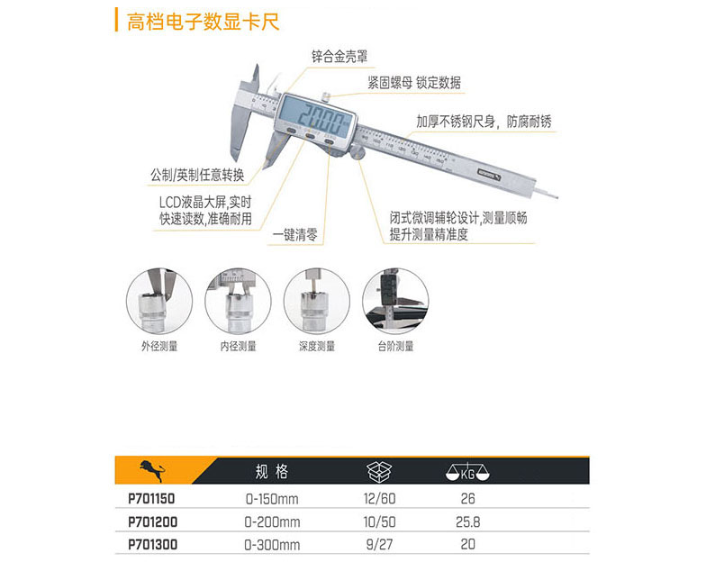 P701150 P701200 P701300 高檔電子數(shù)顯卡尺