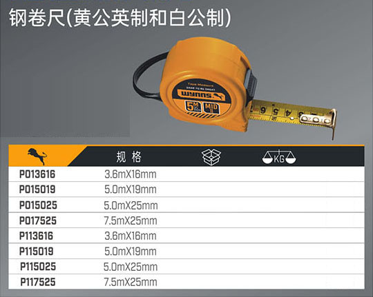 鋼卷尺（黃公英制和白公制）